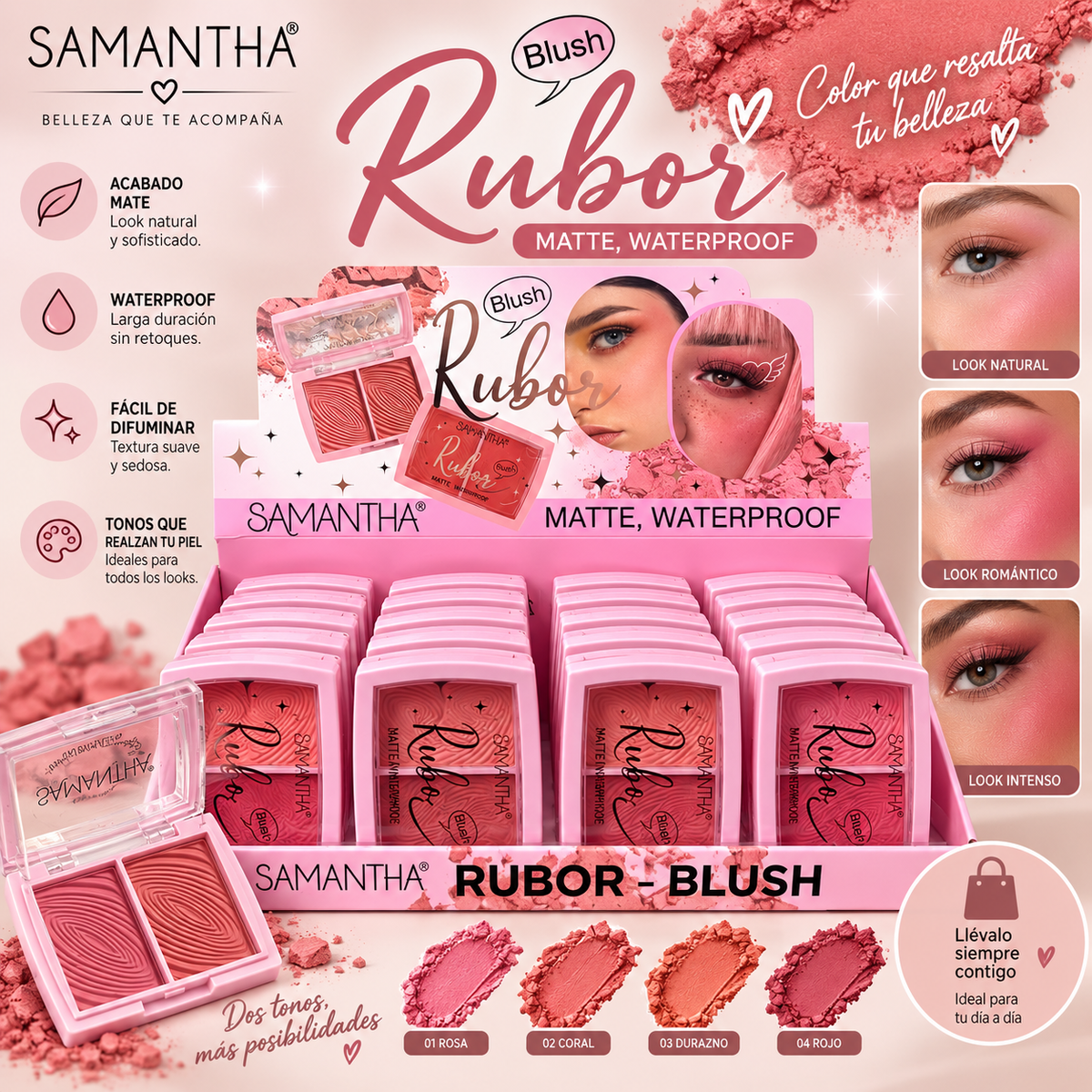 Rubor Duo Samantha – Matte Waterproof 💗