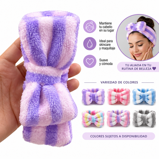 Vincha Skincare con Lazo – Suave y Ajustable 🎀